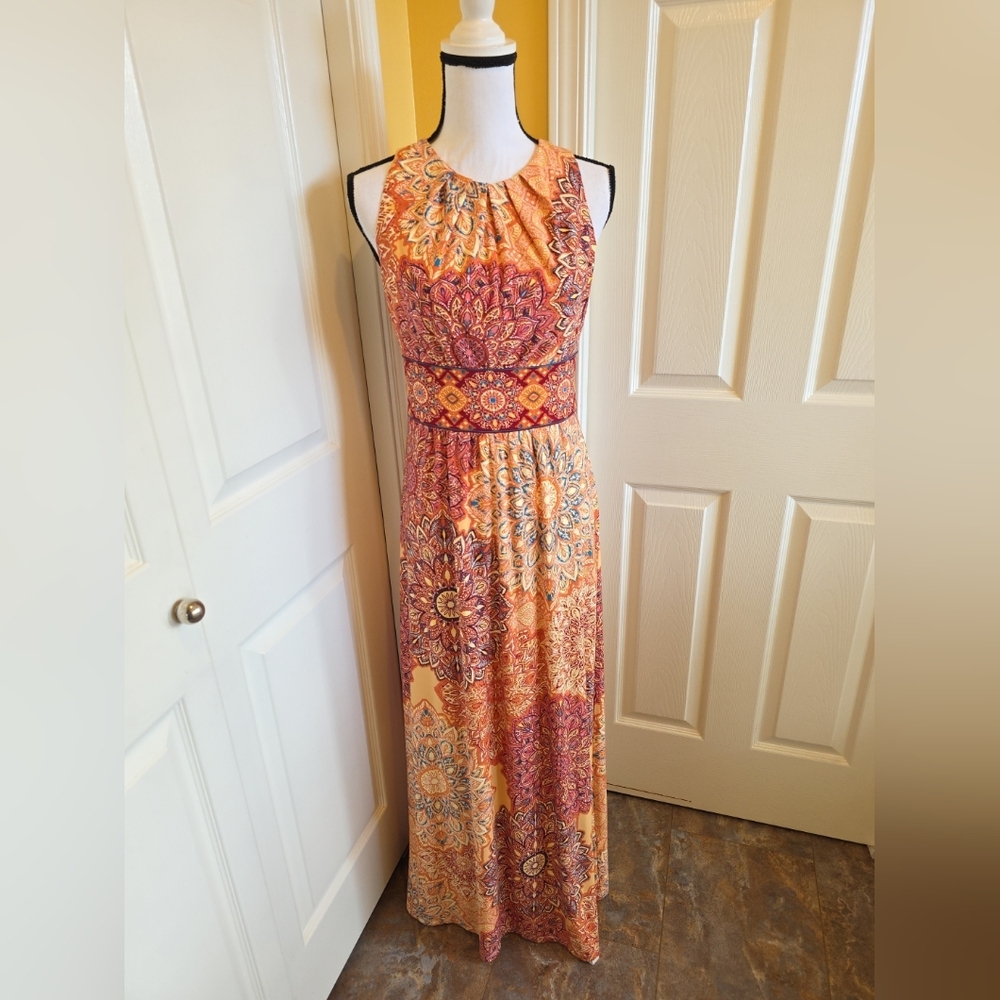 LONDON TIMES FLORAL MAXI SKIRT, SIZE 4